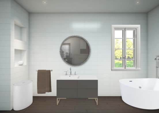 Salle de bain neutre  Design Rendering