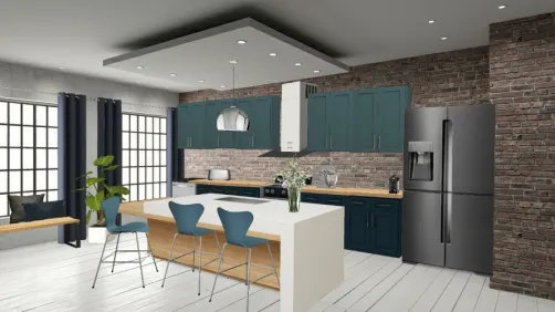 Teal kitchen