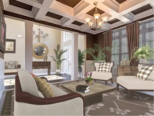 Formal living room and entry hall