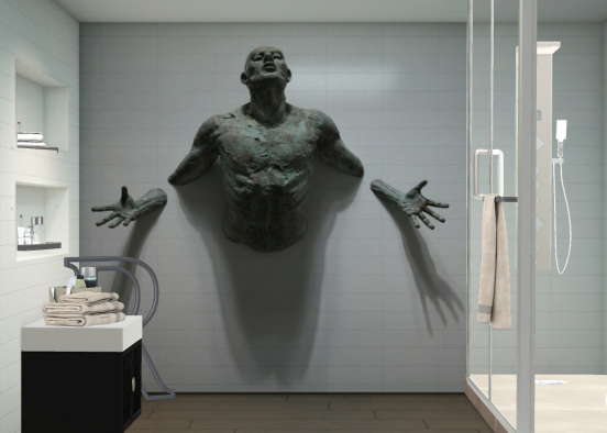 Man's Bathroom  Design Rendering