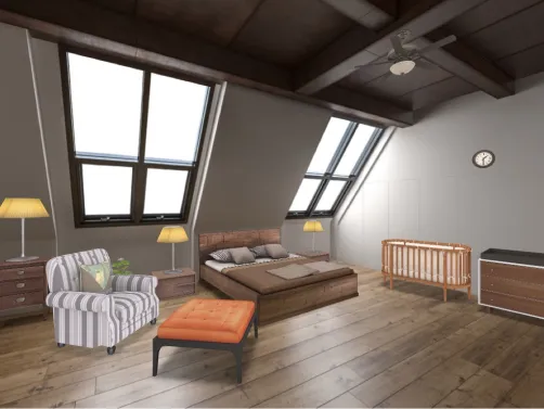 dad and mom and baby bedroom 