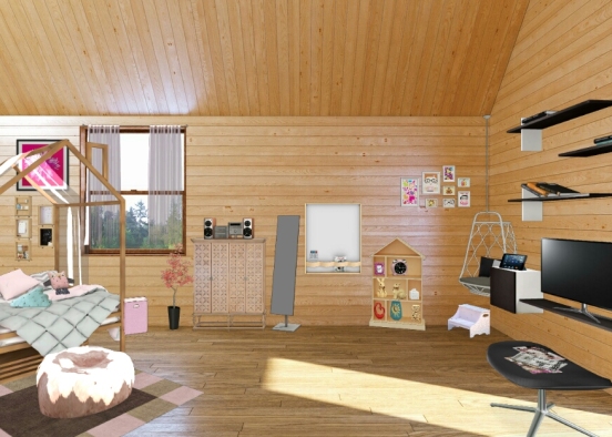 Cozy attic room Design Rendering