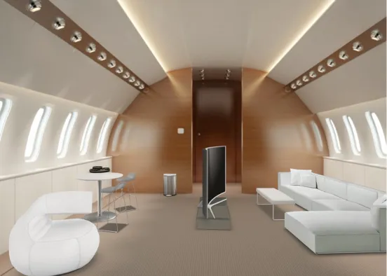 Modern Private Jet Design Rendering