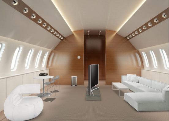 Modern Private Jet Design Rendering