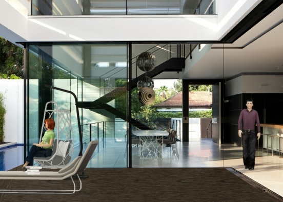 Ruang santai Design Rendering