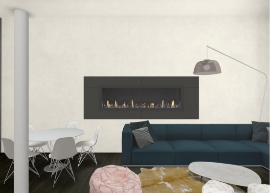 Vered’s family room with fireplace Design Rendering