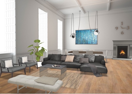 Huge living room Design Rendering