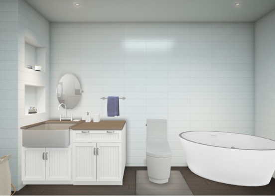 banheiro moderno com um toque rústico  Design Rendering