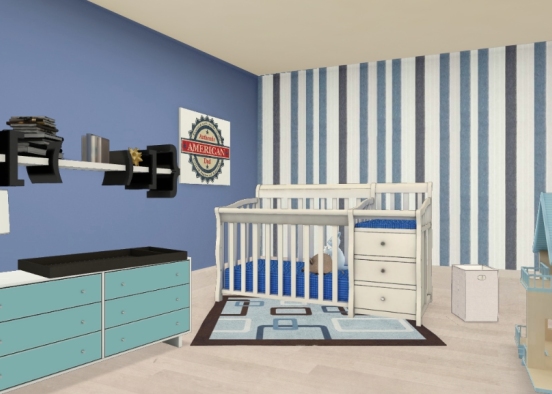 Blue baby room  Design Rendering