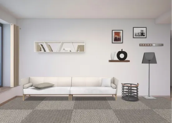 Assymetical design living room Design Rendering