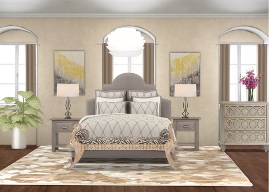 warm Bedroom  Design Rendering