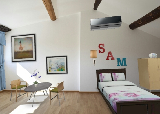 Sam's Dream Bedroom Design Rendering