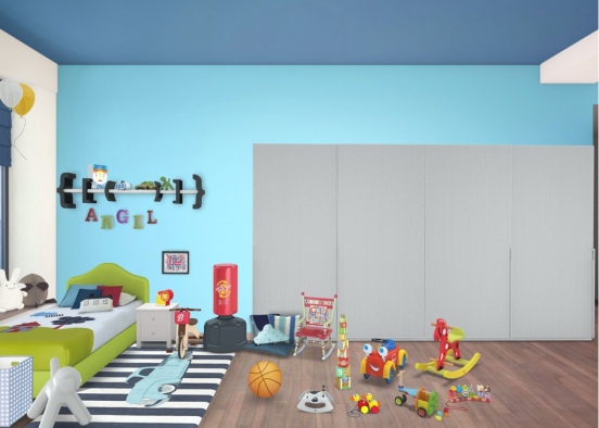 Messy 5-year-old bedroom Design Rendering