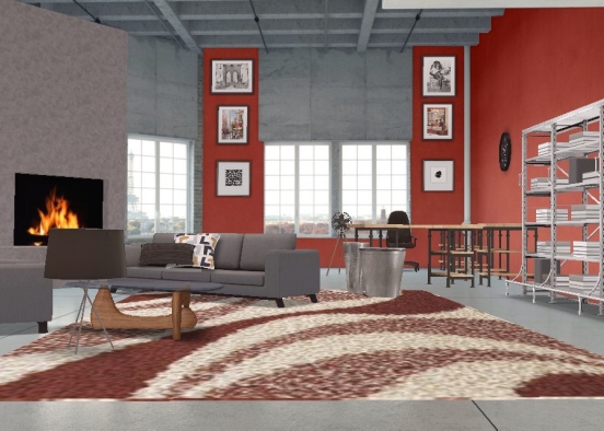 Industrial Living Part 4. The office Design Rendering