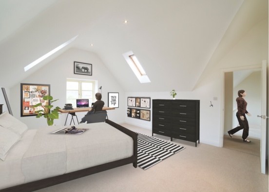 British Cottage Bedroom  Design Rendering
