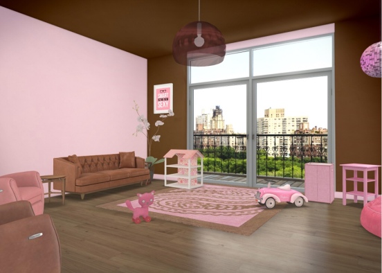 strawberry and chocolate hang out room Design Rendering