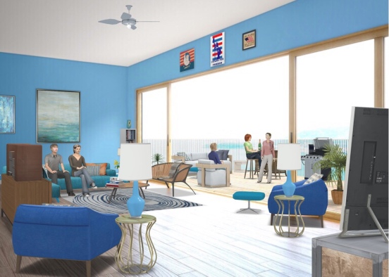 Coastal vacation rental for the 4th of July Design Rendering