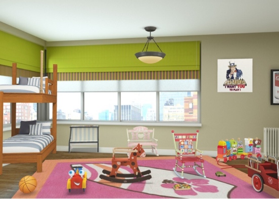 Kids room Design Rendering