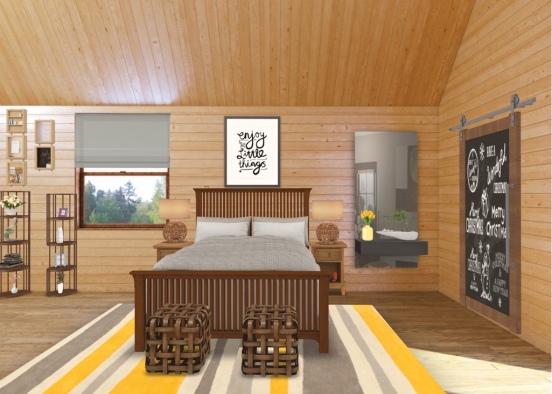 cozy cottage bedroom Design Rendering
