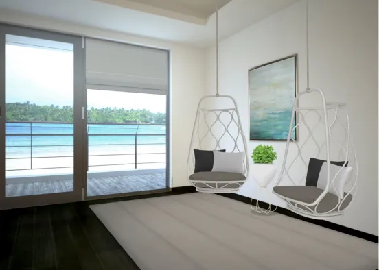 Sea View Lounge (with hanging chairs) Design Rendering