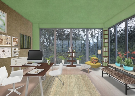 Serene home office  Design Rendering