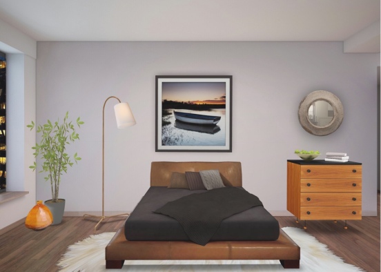 Single mans bed in the city Design Rendering