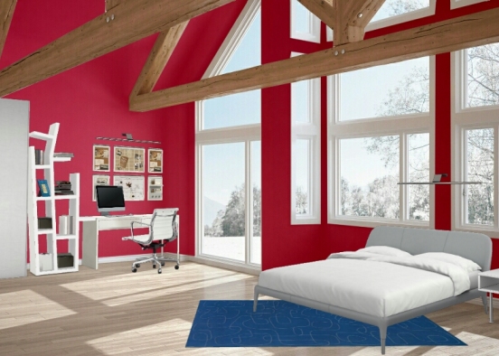 Teenager Bedroom Design Rendering