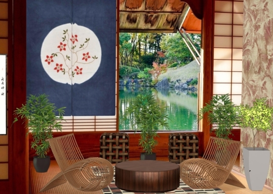 Chinese chill room Design Rendering