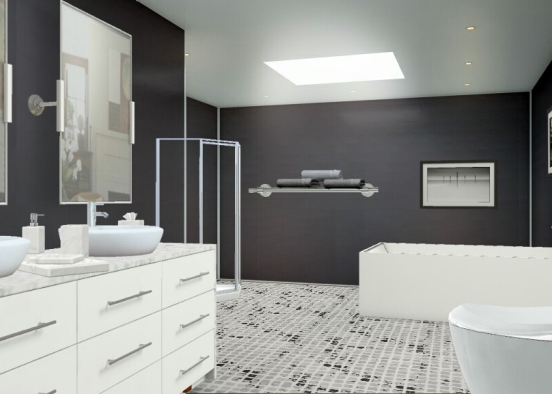 Master bathroom new york apartment Design Rendering