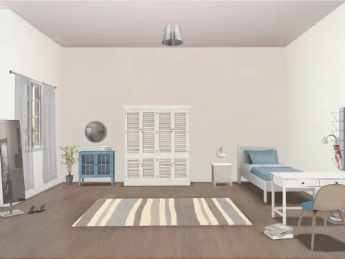 Elegant gril bedroom with blue.