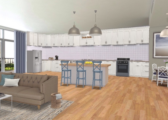 Country Style Kitchen  Design Rendering