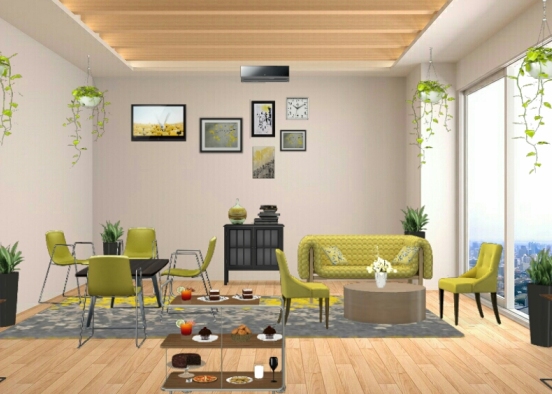 Yellow  food smelly living room 💛💛💛💛💛💛💛💛💛 Design Rendering
