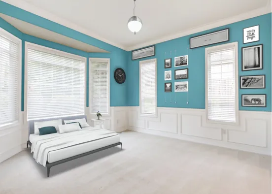 just a blue and black bedroom  Design Rendering