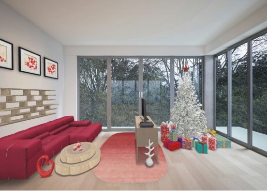Christmas living room  Design Rendering