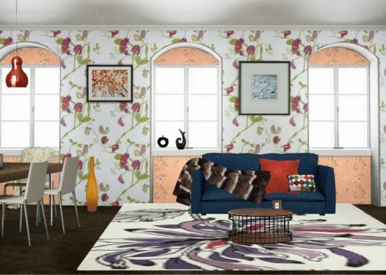 Seasonel Living Room  Design Rendering