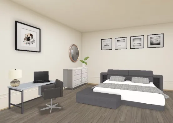 Office and bedroom Design Rendering
