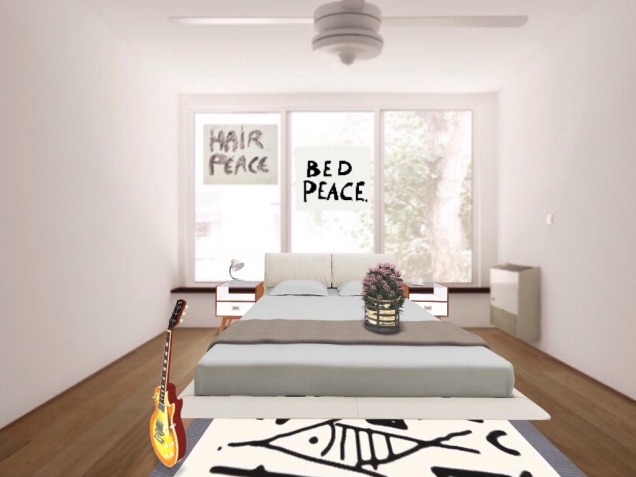 John Lennon And Yoko One bed peace room
