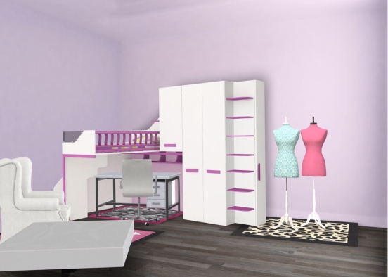 Purple Japjots room Design Rendering