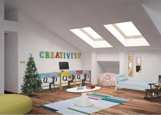 Colorful Kids Office Design Rendering