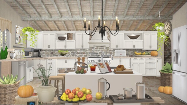Country kitchen in white