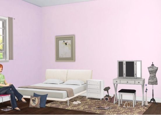 Teenage Girl bedroom  Design Rendering