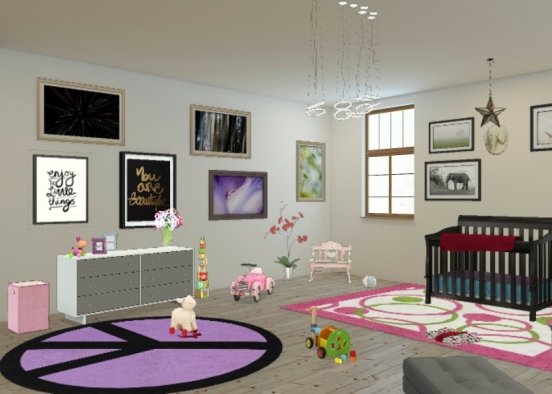 Baby girl nursery Design Rendering