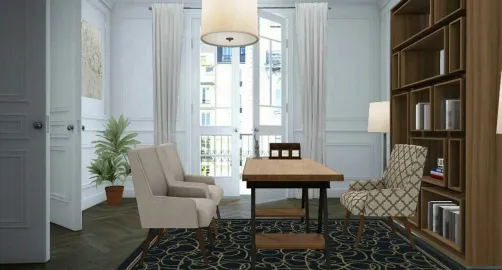 Past Project (Transitional Home Office Design)