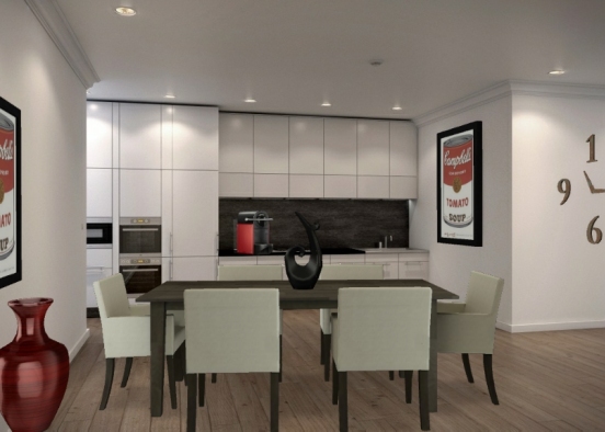 Red n blak kitchen #1 Design Rendering