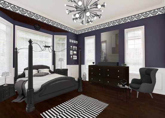 Goth style bedroom Design Rendering