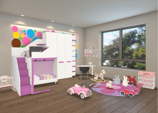 kids room pink  Design Rendering