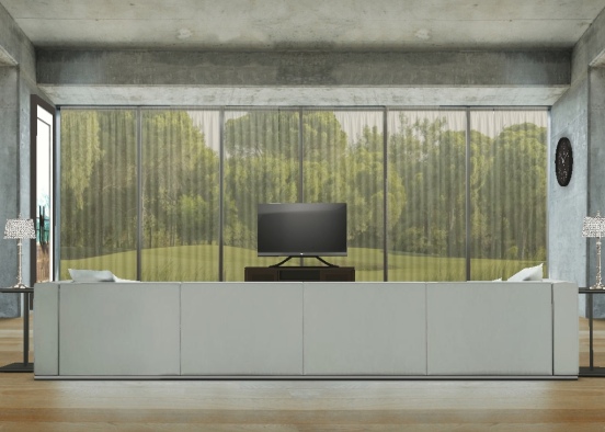 Simple yet elegant living Room Design Rendering
