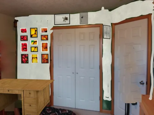 East bedroom wall