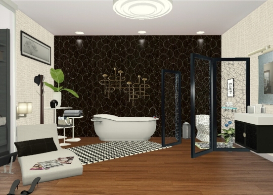 BnW Bathroom Design Rendering