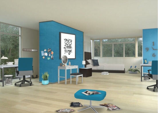 Room for two teenagers Design Rendering
